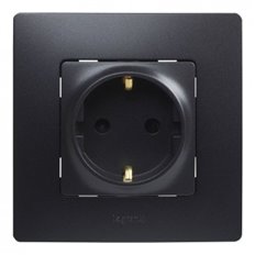 Base Enchufe 2P+T Empotrar Negro Serie Niloe Legrand