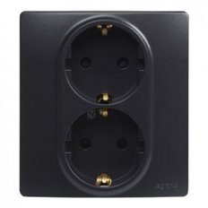 Base Enchufe Doble 2P+T Negro Serie Niloe Legrand