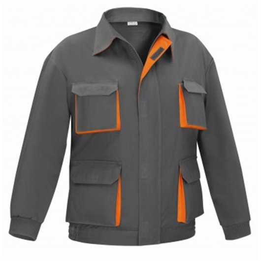Cazadora Trabajo T62 Algod Cremalle Gris Cargo Bicolor Pra35 Vesin