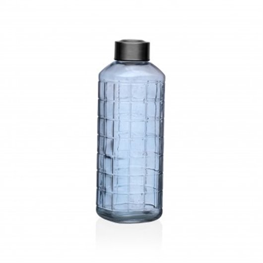 Botella Agua Vidrio Azul 1000Ml 23,5X8,20X8,20Cm Versa