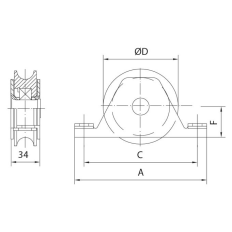 Polea Puerta Corredera 100X20Mm Canal Peso Maximo 655Kg