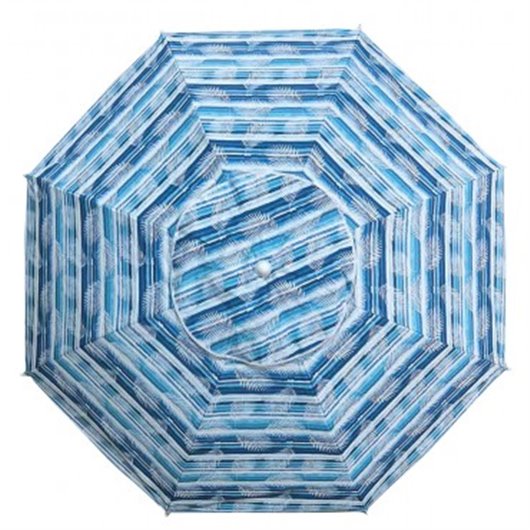 Parasol Playa Aluminio 180 Cm Upf 50+ Hojas Azul Import