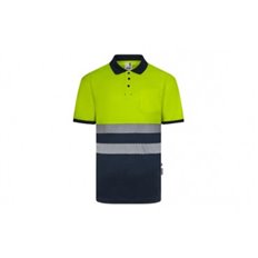Polo Alta Visibilidad Cinta Segmentada Navy / Amarillo Fluor Talla L Velilla