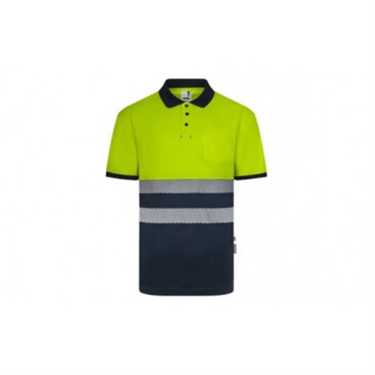 Polo Alta Visibilidad Cinta Segmentada Navy / Amarillo Fluor Talla M Velilla