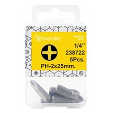 Punta Atornillar Philips 1/4 2X25Mm 5Uds