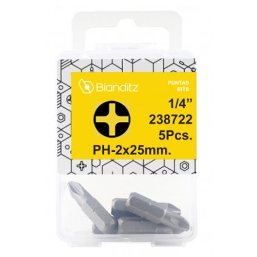 Punta Atornillar Philips 1/4 2X25Mm 5Uds