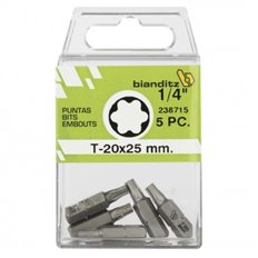 Punta Atornillar Torx 1/4 40X25Mm 5Uds