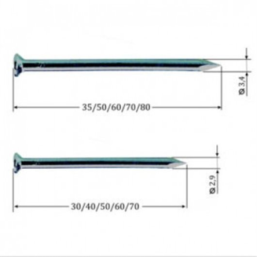 Puntas Acero 3,4 X 80 Mm 1Kg Osyma