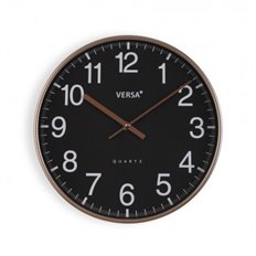 Reloj Pared Redondo Negro 30Cm Versa