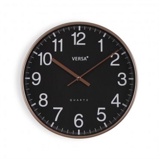 Reloj Pared Redondo Negro 30Cm Versa