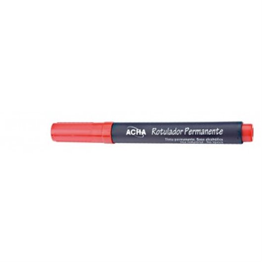 Rotulador Permanente Punta Fina Rojo Caja 10 Uds Acha