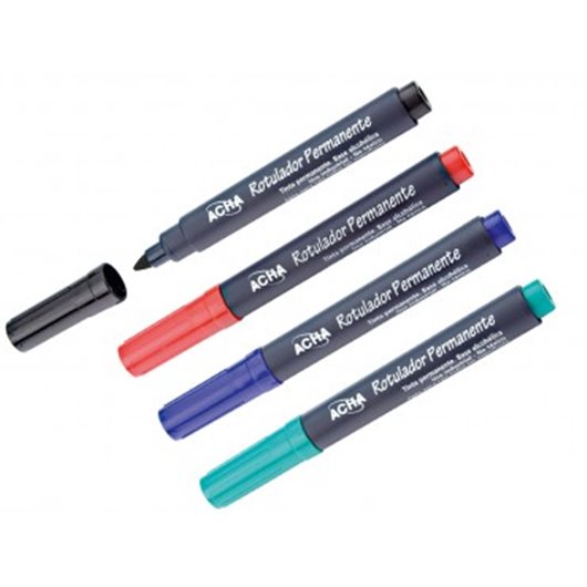 Rotulador Permanente Punta Fina Verde Caja 10 Uds Acha