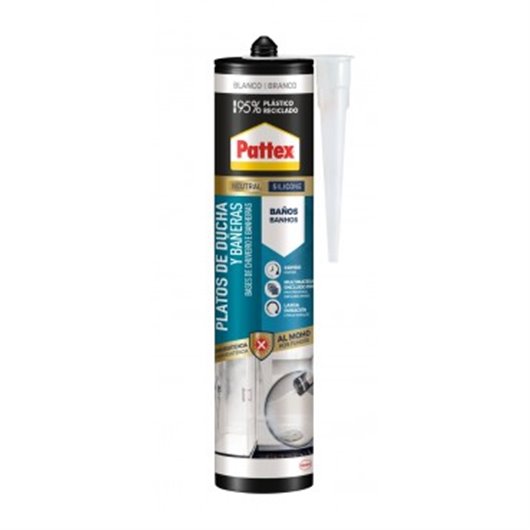 Silicona Platos De Ducha Y Baeras 280 Ml Blanco Pattex