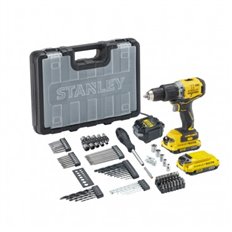 Taladro Percutor Kit Brushless V20 Li-Ion 18V+Set Acc+2Baterias+Cargado Stanley