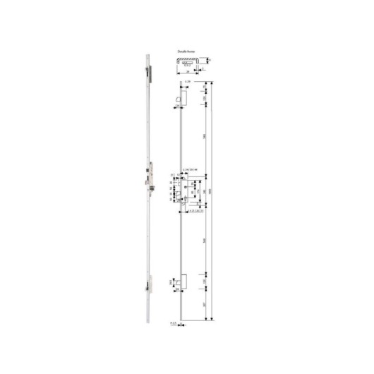 Cerradura Metalica Embutir 25X26Mm 2230L63Ai Inox Multipunto Tesa