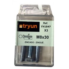 Tornillo Cabeza Hexagonal 3 Unidades M-8 X 30 Mm Fer