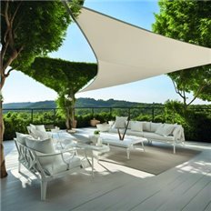 Toldo Vela Sombreo Triangular Polietileno 3 X 3 X 3 M Blanco Roto Natuur