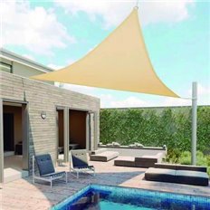 Toldo Vela Sombreo Triangular Impermeable Poliester 3 X 3 X 3 M Crema Natuur