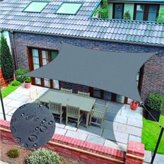 Toldo Vela Sombreo Cuadrado Impermeable Poliester 3,6 X 3,6 M Antracita Natuur