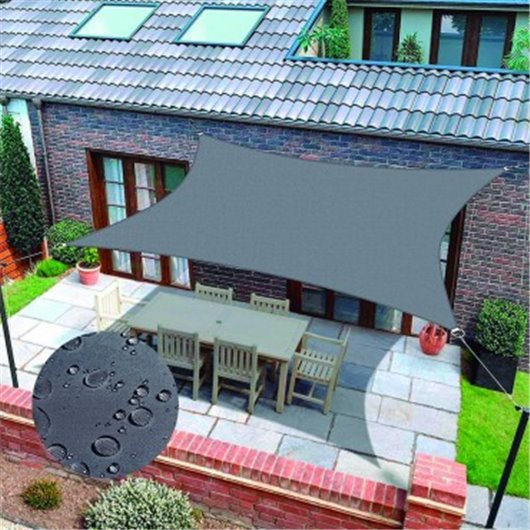Toldo Vela Sombreo Cuadrado Impermeable Poliester 3,6 X 3,6 M Antracita Natuur