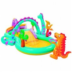 Piscina Hinchable Tobogan Dinoland 302X229X112Cm Intex