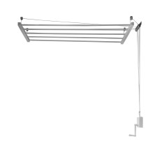 Tendedero Techo Manivela 140Cm Acero  Blanco Sube-Baja Efegete