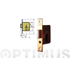 Cerradura Madera Embutir  20X35Mm 1512-2-35 Laton Canto Cuadrado Mcm