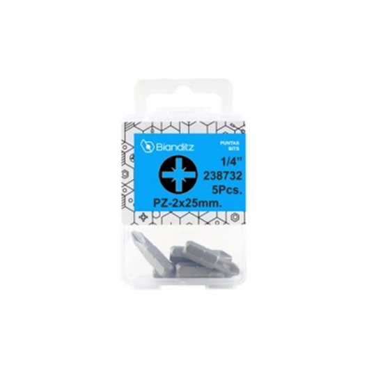 Punta Atornillar Pozi 1/4 1X25Mm 5Uds