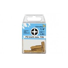 Punta Atornillar Pozi 1/4 Tin 2X25Mm 5Uds