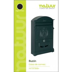 Buzon Exterior 25X8X40,8Cm Natuur Aluminio Negro Imperio Nt97366