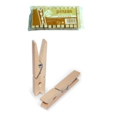 Pinza Tender Ropa Muelle 7 Vueltas Madera Tarres