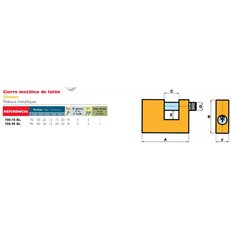 Candado Seguridad  70Mm Arco Rectangular Laton  Lince