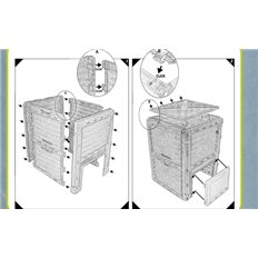 Compostador Eco Gris 300 L 61X61X83 Cm