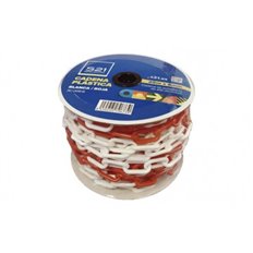 Cadena Plastica Blanca/Roja Roller 25M Eslabon 6Mm
