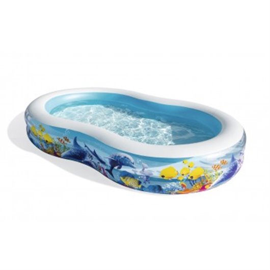 Piscina Hinchable Ovalada 262X157X46Cm Fam Fondo Mar 
