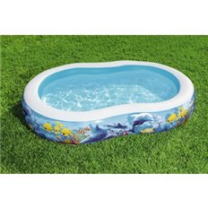 Piscina Hinchable Ovalada 262X157X46Cm Fam Fondo Mar 