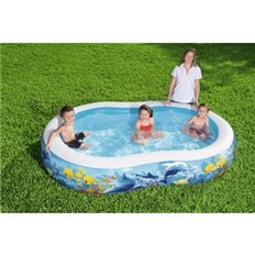 Piscina Hinchable Ovalada 262X157X46Cm Fam Fondo Mar 
