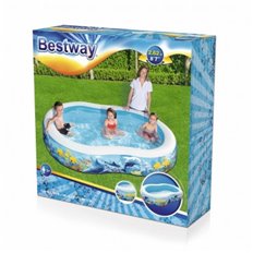 Piscina Hinchable Ovalada 262X157X46Cm Fam Fondo Mar 