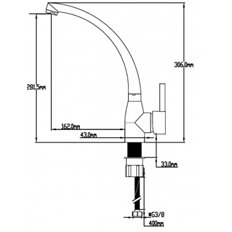 Grifo Cocina Freg 30,50X18,50X4 Monom Alto Lat Cr Ter Dp Gr. 1