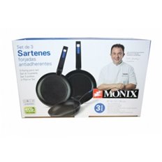Sarten Cocina 18-22-26Cm Ant.Teflon Insert Alu.Forj Bra 3 Pz