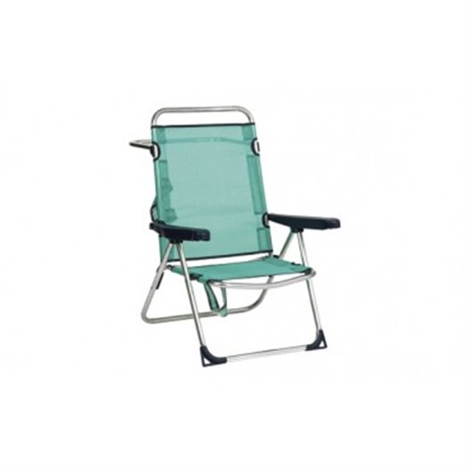 Silla Playa Con Asa Multiposicion Pata Trasera Plegable Aluminio Fibreline Azul Alco