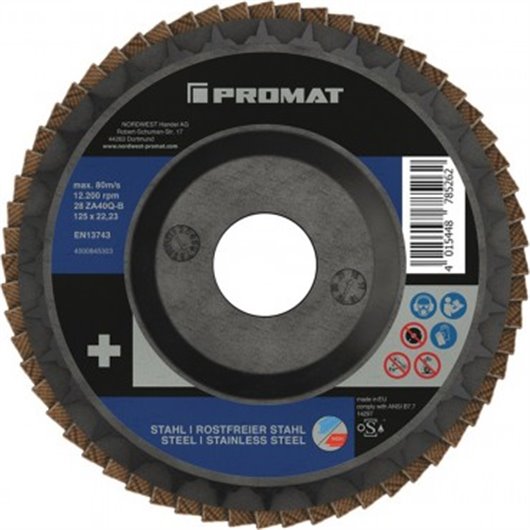 Disco Laminas Corind/Zircon 125 Mm Gr 60 Inox/Acero Promat