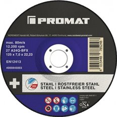 Disco Desbaste Inox/Acero 125X7X22,23 Mm Promat