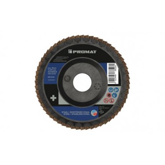 Disco Laminas Corind/Zircon 125 Mm Gr 80 Inox/Acero Promat
