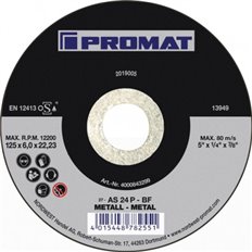 Disco Desbaste Acero 125X6X22,23 Mm Promat