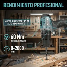 Taladro Percutor 18V, 60Nm 2 Baterias De 2.0 Ah Y Cargador