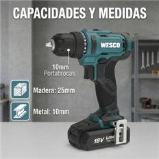 Taladro Atornillador 18 V, 30 Nm Bateria De 2.0 Ah Y Cargado