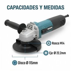 Amoladora Con Cable 115Mm 720W Wesco