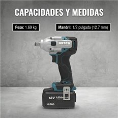 Llave De Impacto 300Nm Bateria De 4.0 Ah Y Cargador