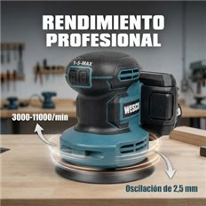 Lijadora Excentrica 18V Bateria De 2.0 Ah Y Cargador